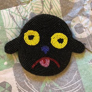 Gentle Thrills Black Sad Puppy Coin Purse